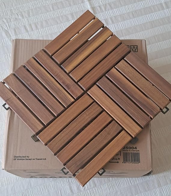 Ahşap Karo Altın Tik Renk 30x30 cm 10'lu Paket :0.9 M²