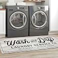 KOZYFLY Laundry Room Rug Runner 20"x60" Non Slip Kitchen Rugs Washable Laundry Room Mat Waterproof Mudroom Floor Carpet Runner Farmhouse Decor, 1.7x5ft, Light Grey, Wash and Dry
