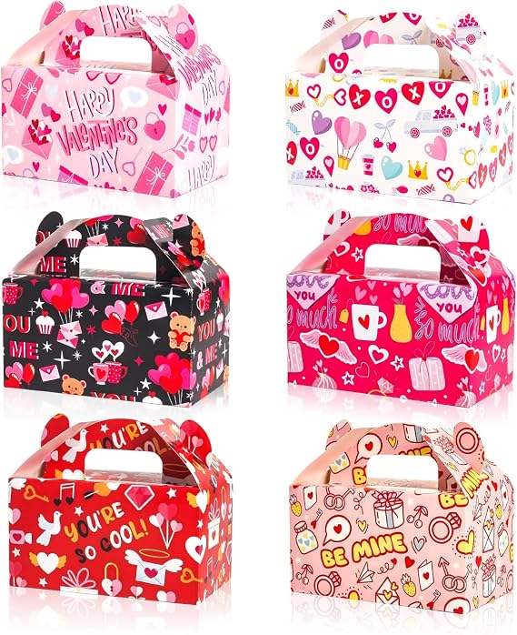 Whiosyrt 12 Pack Valentine's Day Treat Box Goodie Hearts Boxes