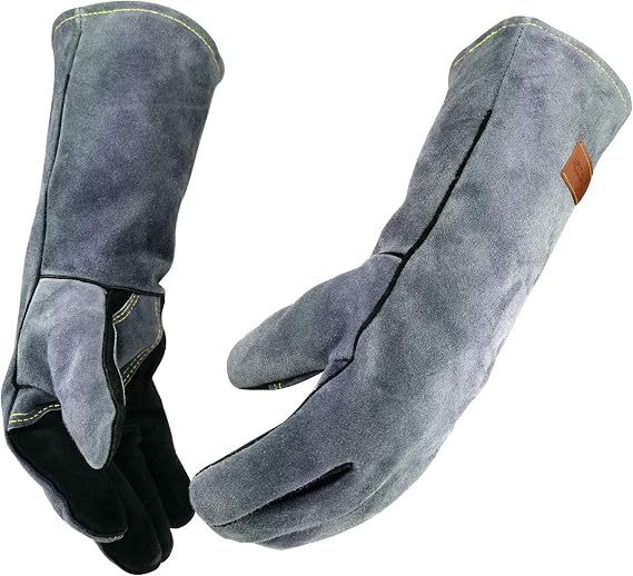 WZQH 14 In,932F,Welding Gloves,Fireplace Glove,Fire & Heat Resistant,S