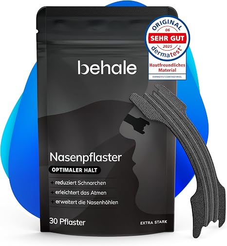 Nose Plasters Breathe Better - Value Pack of 30 Dermatologically Tested Breathe Free Immediately During Sleep & Sports Anti-Snoring Nose Strips Extra Strong & Skin-Friendly Nose Strips