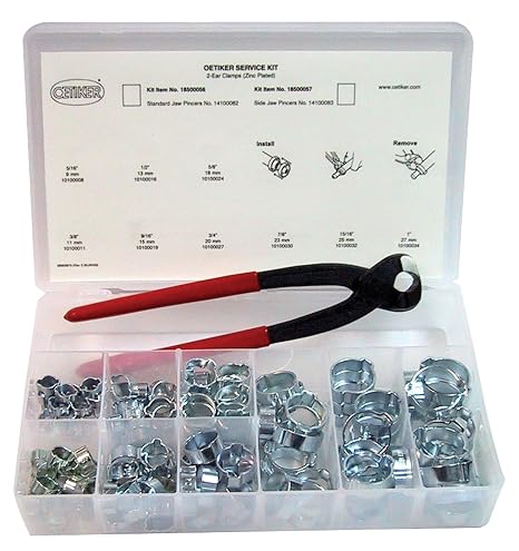 Oetiker 18500056 Service Kit (2-Ear Clamps, zinc plated with standard jaw single action pincers)