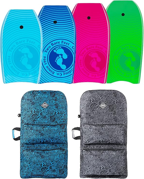 Two Bare Feet Lagoon Double Bodyboard and Boardbag Package - 33" 37" 41" 42" 44" Bodyboards for Adults &amp; Kids