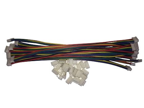 12 PCS 5 PIN JST ZH Female Connector(Opposite Direction) on Both Side - 150mm 1007 28 AWG & 24 PCS 5 PIN JST ZH Male Connector PIN 1 to PIN 1