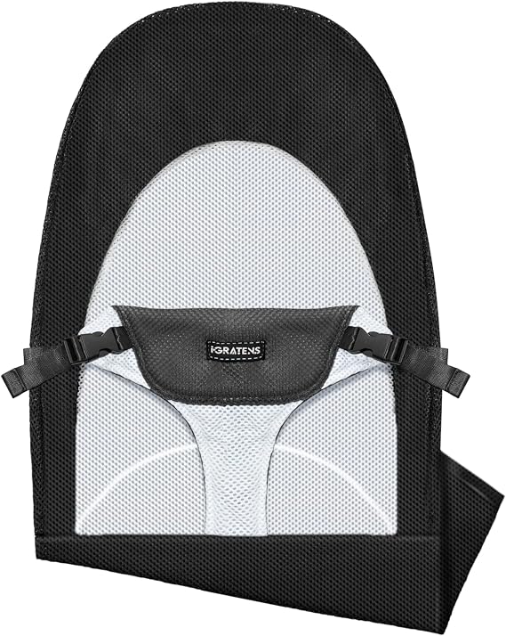 iGRATENS Fabric Seat for Bouncer - Cover for Baby Bouncer Balance Soft & Bliss, Ventilated Mesh, Skin -Friendly, Machine Washable, Black