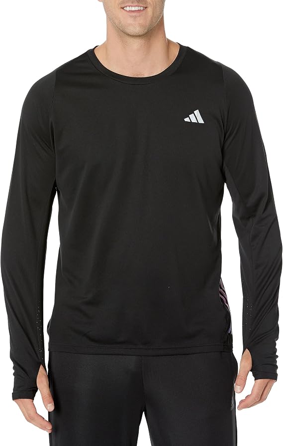 adidas Men's Run Icon 3-Stripes Long Sleeve T-Shirt