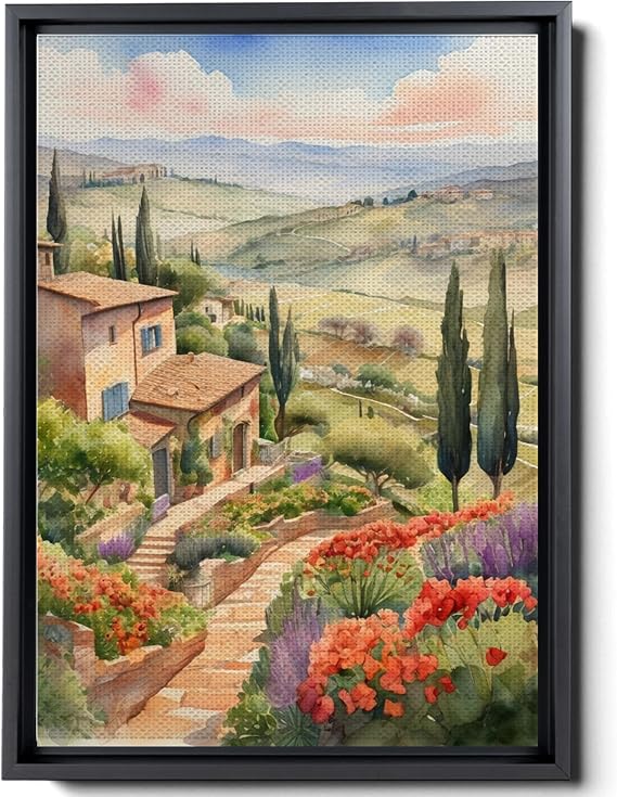 hills Art Prints, Tuscan Dreams 3D Wall Art Decor, hills Landscape Prints, Captivating hills Wall Art, Canvas Prints, Wall