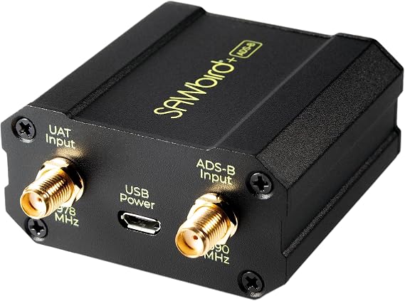 Nooelec SAWbird+ ADS-B: Premium, Dual-Channel, Cascaded Ultra-Low Noise Amplifier (LNA) & Filter Module for Airplane Tracking Applications. 1090MHz (ADSB) and 978MHz (UAT) Center Frequencies