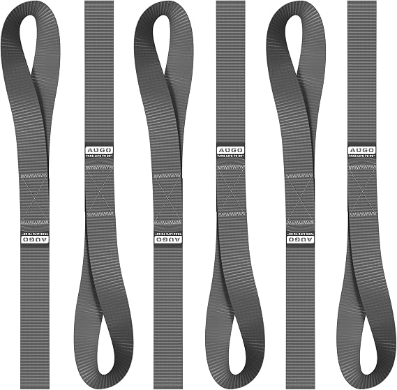 Soft Loop Tie Down Straps - 1,500 Load Capacity & 4,500 Lbs Breaking Strength - 6 Pack - Loops for Securing ATV, UTV, Motorcycles, Scooters, Dirt Bikes, Lawn & Garden Equipment - by AUGO