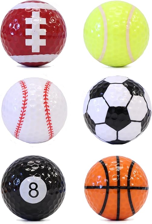 Player Supreme Novelty Cute Golf Balls | Sports Theme | Golf Ball Gift Set | 6 Pack