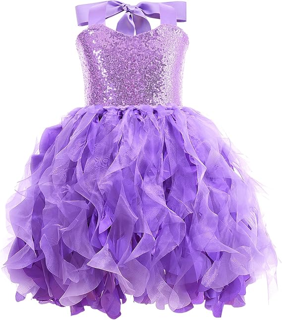 Tutu Dress for Girls Sequin Layered Tulle Tutu Skirt with 4-10 Years Princess Dresses for Toddler Girls