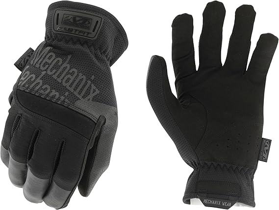 Mechanix Wear FastFit Tactical Gloves Covert Black, Small | Lightweight Tactical Gloves with Flexible Grip, Reinforced Palm & Touchscreen Capability for Heavy-Duty Use