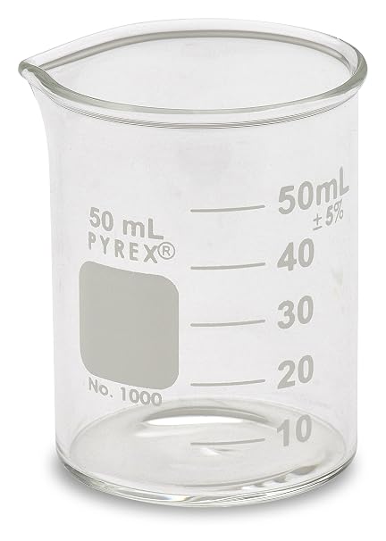 SEOH Pyrex Griffin Low Form 50mL Beaker Graduated Ea
