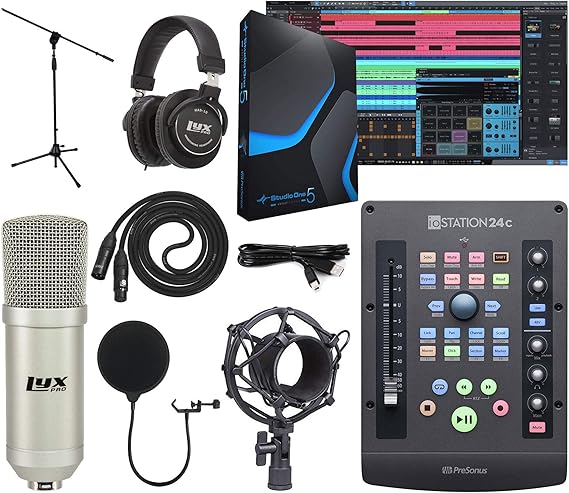 PreSonus ioStation 24c 2x2 USB-C Audio Interface and Production Controller with Studio One Artist Software Pack