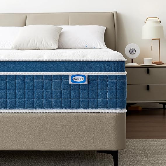 SEZMOONSI 5FT King Size Mattress, 9.1" Medium Firm King Mattress