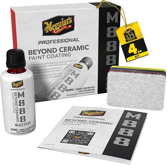 Meguiar's Professional Beyond Ceramic Paint Coating M888 - Multi-Year Ceramic Coating For Cars, Easy to Apply, Fills in Minor Defects with Exceptional Water Beading, Slickness, and Chemical Resistance