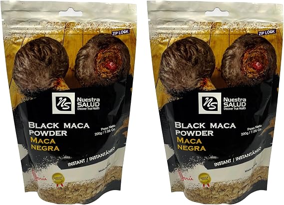 Black Maca Root Powder Value Pack (400g) Unleashed The Power of Peruvian Black Maca Gelatinized Raiz de Maca Negra en Polvo