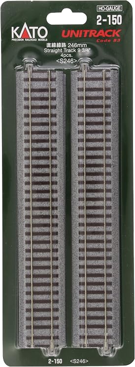 Kato USA Inc. HO 246mm 9-3/4 Straight 4 KAT2150 HO Track