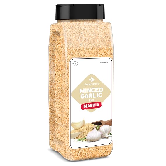 Dependable Foods Minced Garlic 18 Oz Jug - Kosher, Non-GMO, 100% Dried Garlic Granules - Perfect Seasoning for Sauces, Stir-Fries, Soups, Marinades & More