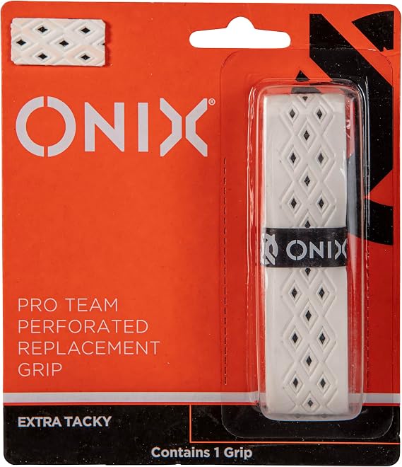 Onix Pickleball Pro Team Perforated Replacement Grip Black/Orange for Superior Comfort, Enhanced Control, and Long-Lasting Performance During Play