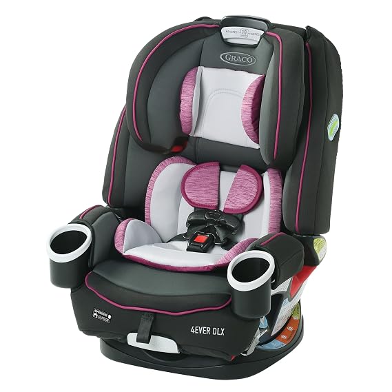 Graco 4Ever DLX 4-in-1 Car Seat Pink Infant to Toddler Car Seat with 10 Years of Use Rear-facing Forward-facing and Booster Modes Safe Comfortable and Convenient