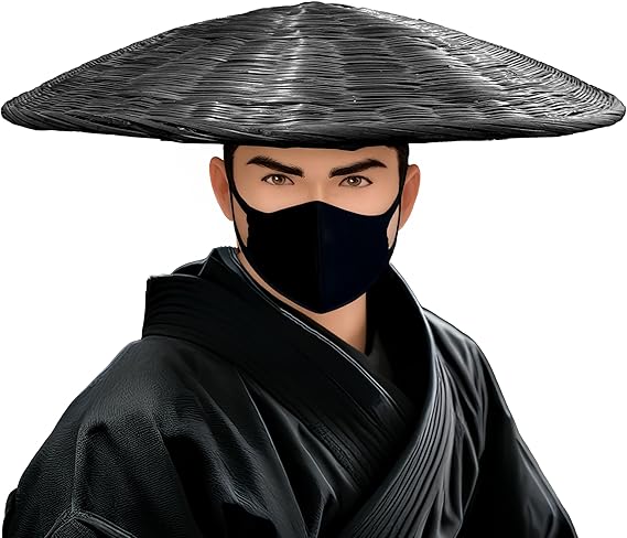 Handmade Bamboo Sun Hat Traditional Conical Hat for Samurai & Swordsman, Japanese Style