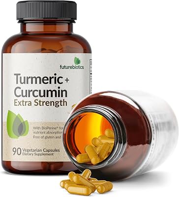 Futurebiotics Turmeric  Curcumin 1500 MG per Serving, Antioxidant, Joint & Digestion Support with BioPerine for Enhanced Nutrient Intake, Non-GMO, 90 Vegetarian Capsules
