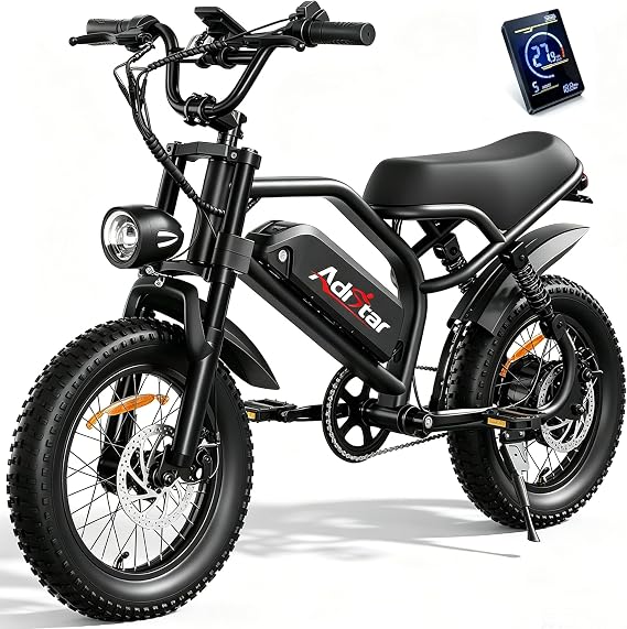 ADISTAR 16" Electric Bike,Peak 1500W,65 Miles Range,748.8Wh
