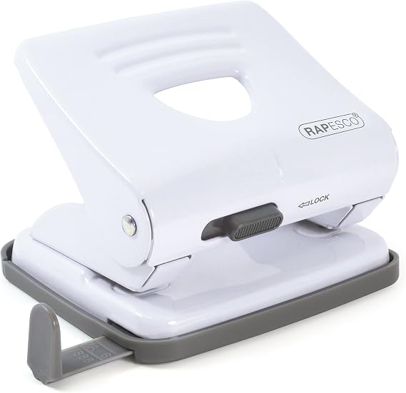 Rapesco 1399 825 2-Hole Metal Punch, 25 Sheet Capacity, White