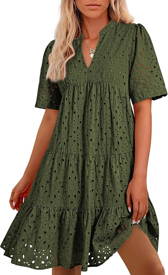 BTFBM Eyelet Boho Summer Dresses for Women 2026