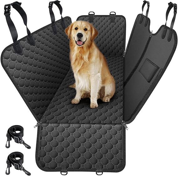 Mancro Dog Car Seat Cover for Back Seat, Waterproof Dog Hammock for Car | X-Large, 600D Heavy Duty & Scratch-Resistant Back Seat Pet Cover for Dogs, Nonslip Underside, Fits for Sedan, Trucks and SUVs