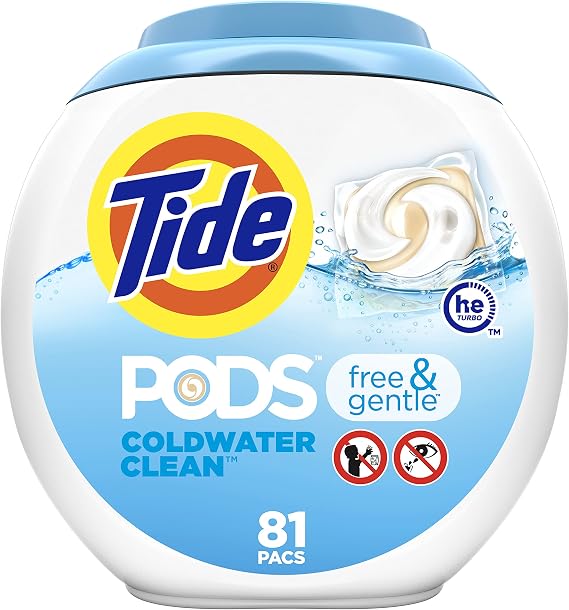 Tide Laundry Detergent Pods, Free & Gentle, 81 Count (Pack of 1)