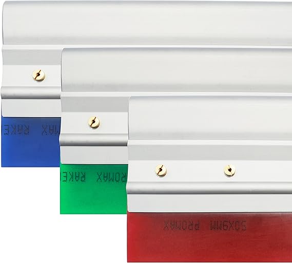 6" - Aluminum Squeegee with Handle Set (Single Durometer) (Blue 80 Durometer)