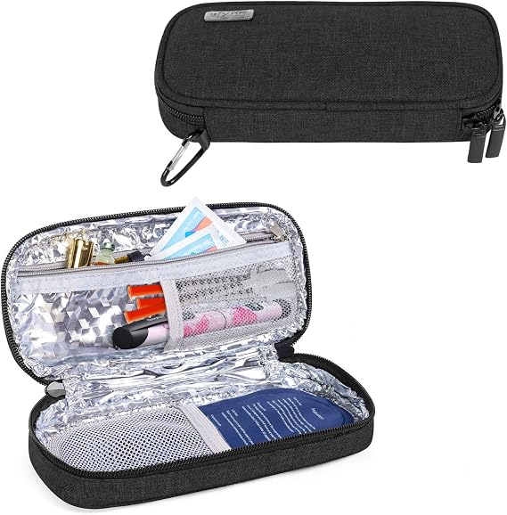 LUXJA Insulin Travel Case, Insulin Bag for Insulin Pens and Other Diabetic Supplies, Black Bag Only
