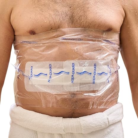 TIDI 50013-PKG AquaGuard Sheet 12 x 24 (Area of Coverage: 9.75 x 22) Shower Protection Sheet Self-Adhesive Moisture Barrier Wound Cover for Showering 7 Sheets Home Medical Supplies | Self-adhesive moisture barrier, made without latex, contains no DEHP, 9.75 x 22 in coverage, 7 single-use sheets