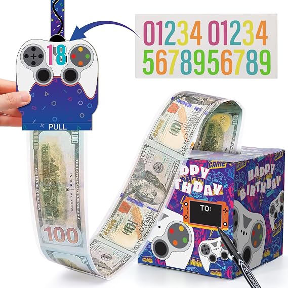 Game Player Gifts Box with Pull Out to Give Cash to Boys Girls Kids