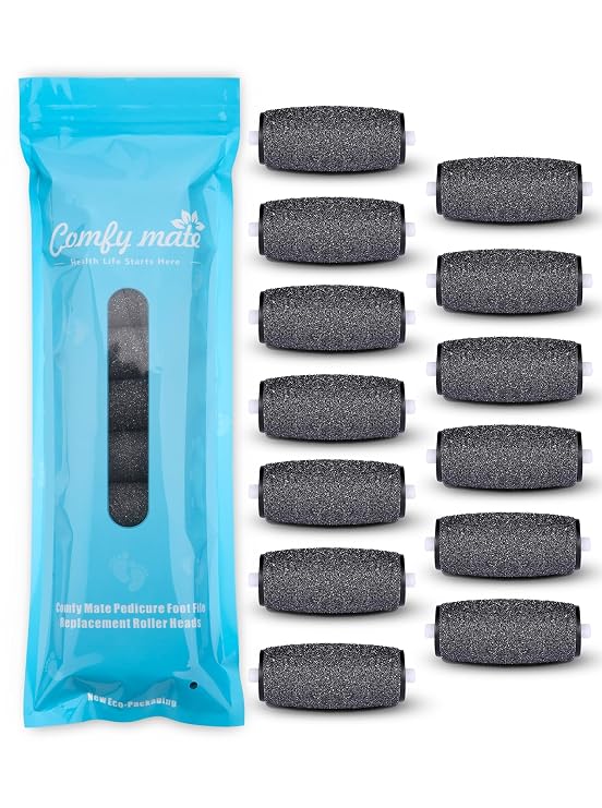 13 Pack Replacement Rollers for Amope Pedi Perfect Refills Heads Compatible | 6 Extra Coarse & 7 Regular Coarse, Wet & Dry, with Amope Electronic Foot File Refills