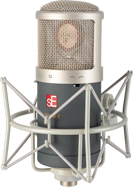 SE ELECTRONICS Gemini II Cardioid Dual Tube Condenser Microphone for Vocals & Instruments - Professional Studio Recording Microphone with Dual Tube Design & Large 1.4" Capsule | For Vocals and Instruments, Professional Studio Recording Microphone with Dual Tube Design and Large 1.4 Capsule