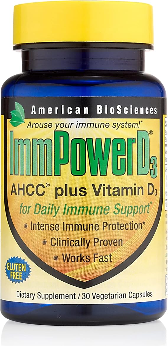 American BioSciences ImmpowerD3 AHCC  Vitamin D3, 30 Count