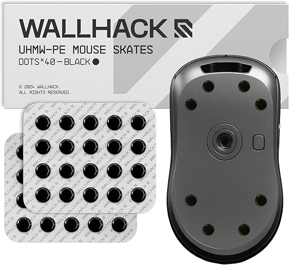 Wallhack Skates UHMW-PE Black Dots (40pcs) Built for Precision-Minded Gamers Lasting Performance and Smooth Movement
