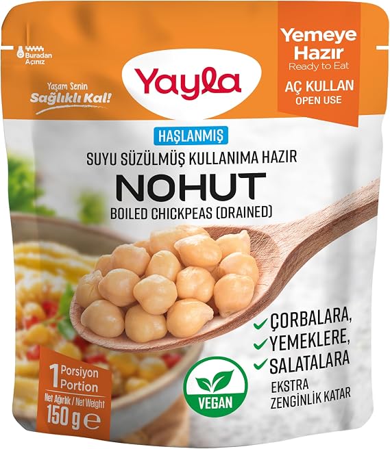 yayla Haşlanmiş Suyu Süzülmüş Nohut 150 g Tekli Paket
