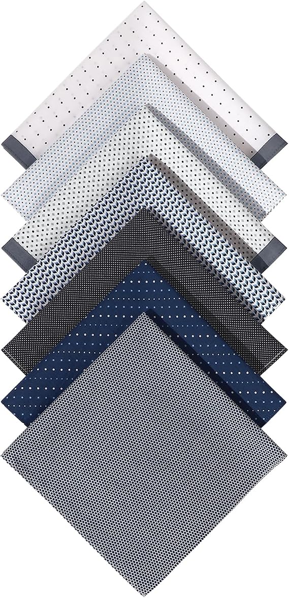 Handkerchiefs for Men Plaid Tartan Polka Dot Soft Cotton Mens Hankies