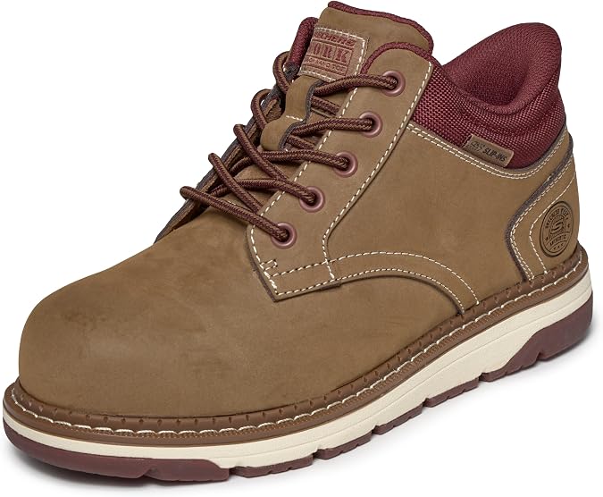 Skechers womens Women's Flex Boot Fallow | Work, Slip-ins, Slip Resistant, Electrical Hazard, Safety Toe, Air-Cooled Memory Foam