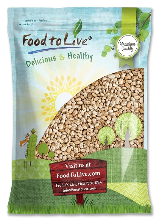 Food to Live Pinto Beans, 10 Pounds Dried, Sproutable, Vegan, Kosher, Bulk Frijol Seeds. Good Source of Protein, Folate, Copper, Thiamin. Low Sodium, Low Fat. Great for Soups, Chili, Stews.