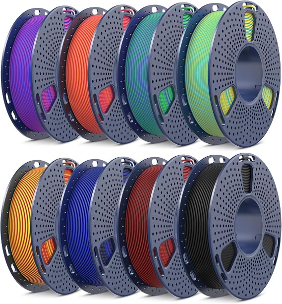 SUNLU Dual Color PLA 3D Printer Filament, 1.75 mm, 8 Spools 250g