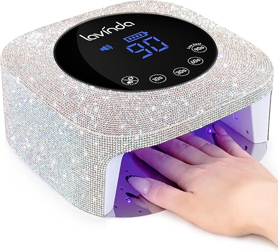 Lavinda UV LED Nail Lamp for Gel Nails, Cordless Nail Dryer Diamond Design