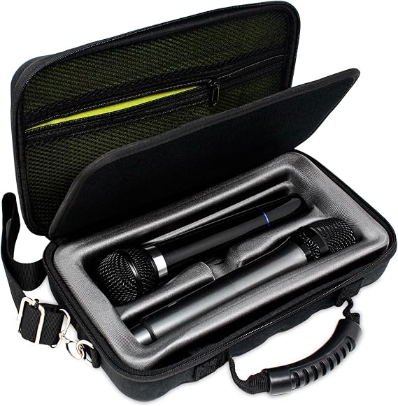 LOUDmouth Dual Wireless Microphone Case | Hard Shell Travel EVA Storage Box for Two Wireless Mics | Hardshell Carrying Case | CASE ONLY | 12.5" x 7" x 3.25"