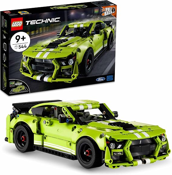 LEGO Technic Ford Mustang Shelby GT500 42138 – 9 Yaş ve Üzeri Çocuklar için Doğum Günü Hediyesi Fikri, 2 Adet Çek–Bırak Motor Fonksiyonu İçeren Yarış Arabası Yaratıcı Oyuncak Yapım Seti (544 Parça)