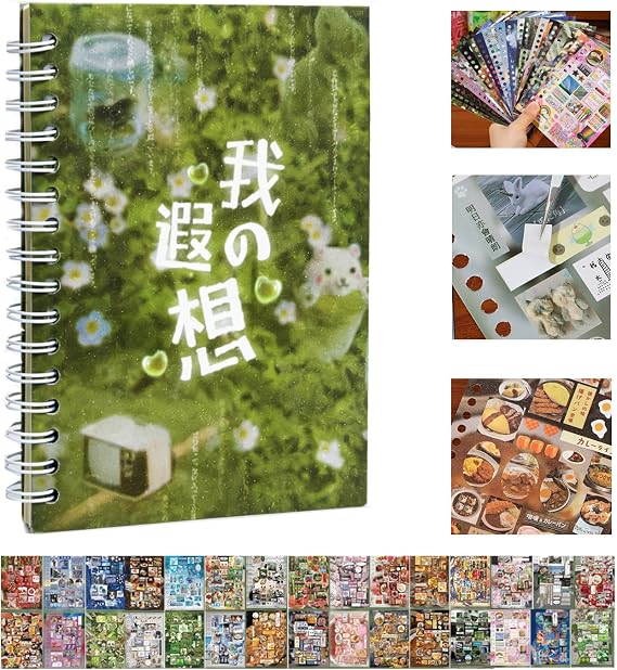 Japanese Sticker Book for Journaling Supplies,Vintage Japanese Stickers | Kesari, 750+,30 Sheets,Vintage Food Desserts Japanese Stickers for Journaling,Junk Journal Supplies, DIY Crafts