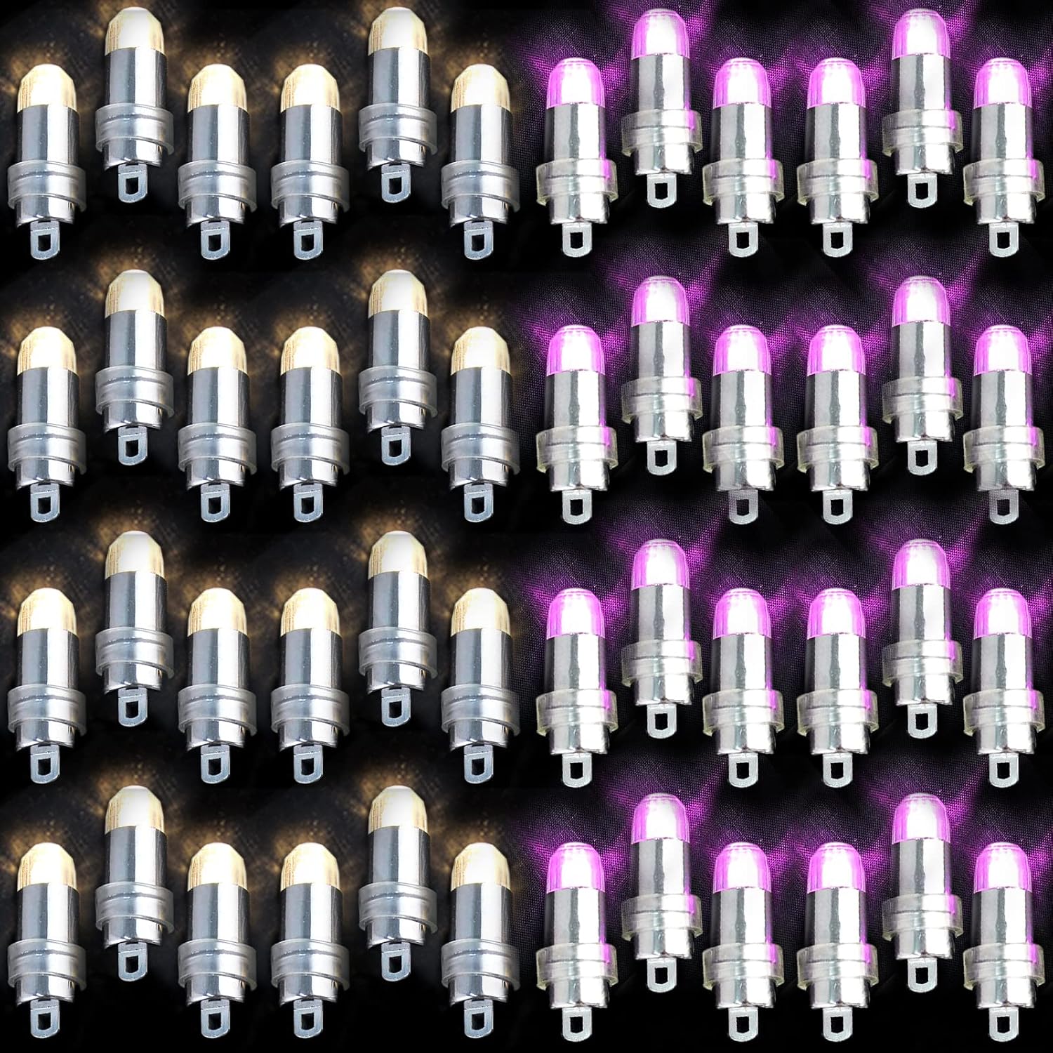 48Pcs Led Balloon Lights - 24PCS Warm White  24PCS Purple Balloon Lights